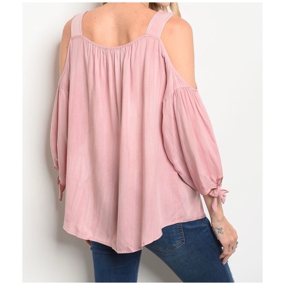 ☀️LAST3️⃣//BLUSH MINERAL WASH COLD SHOULDER TOP - Picture 5 of 8